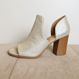 Diba True Ivy Road Silver Glitter Block Heel Mule 8.5 3″